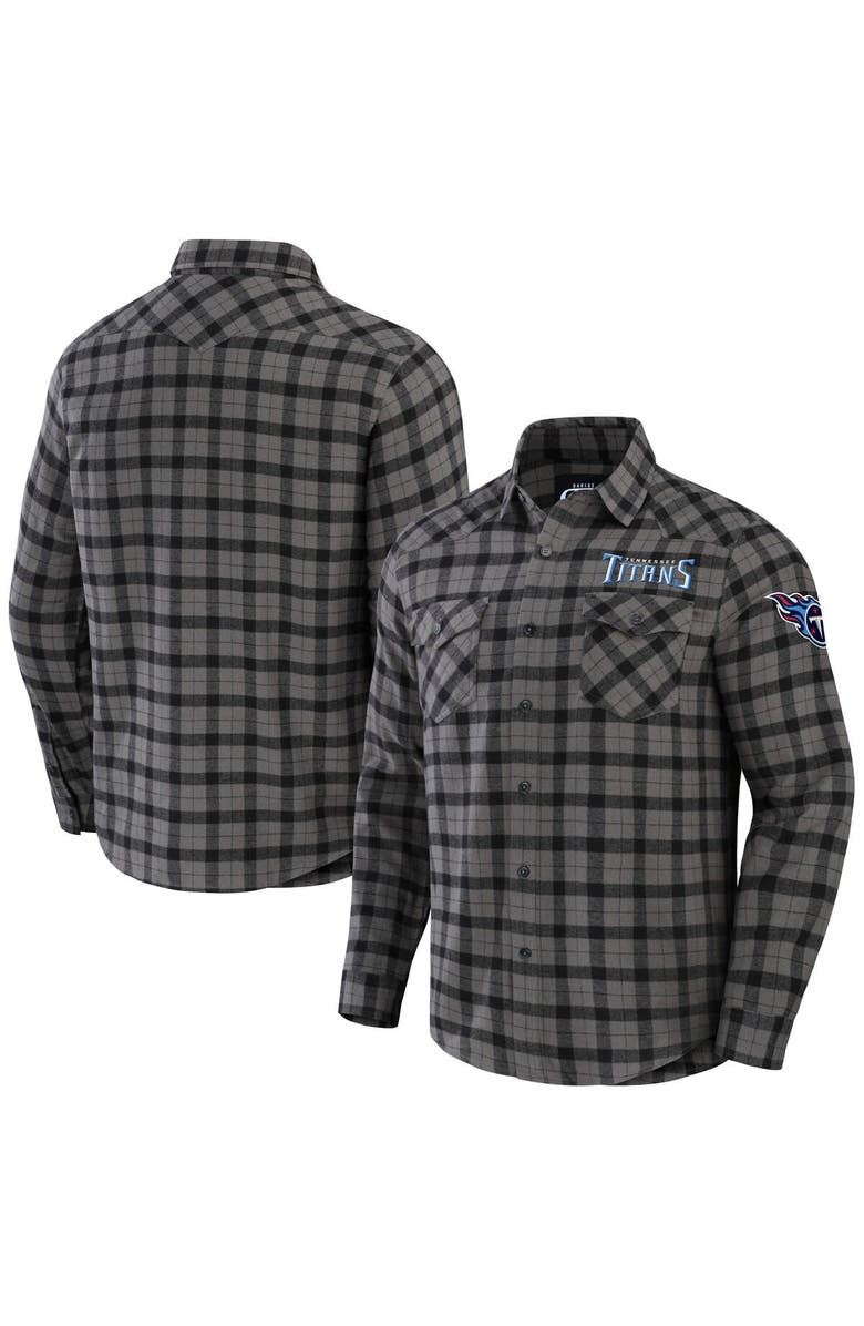 NFL X DARIUS RUCKER Men's NFL x Darius Rucker Collection by Fanatics Gray Tennessee Titans Flannel Long Sleeve Button-Up Shirt, Alternate, color, 