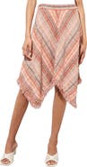 Ming Wang Tweed Handkerchief Hem Knit Skirt