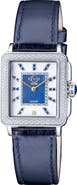 GV2 GEVRIL Women's Padova Gemstone Diamond Leather Strap Watch, 27mm x 30mm - 0.0116 ctw