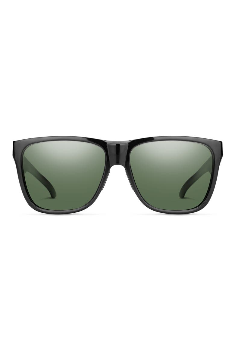 Lowdown XL 2 60mm ChromaPop™ Polarized Square Sunglasses, Main, color, BLACK / CHROMAPOP GRAY GREEN