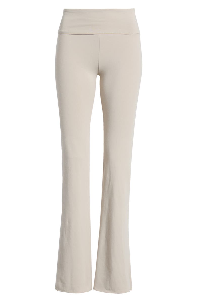 SKIMS Stretch Cotton Jersey Foldover Pants, Main, color, Stone