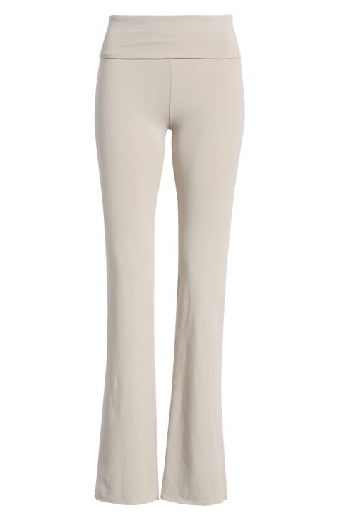 Stretch Cotton Jersey Foldover Pants (Regular & Plus)