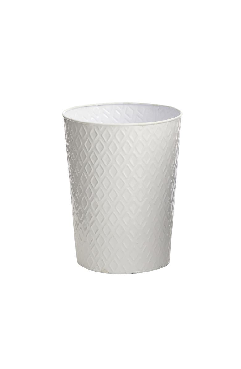 NEARLY NATURAL 10-in Embossed Tin Planter, Main, color, White