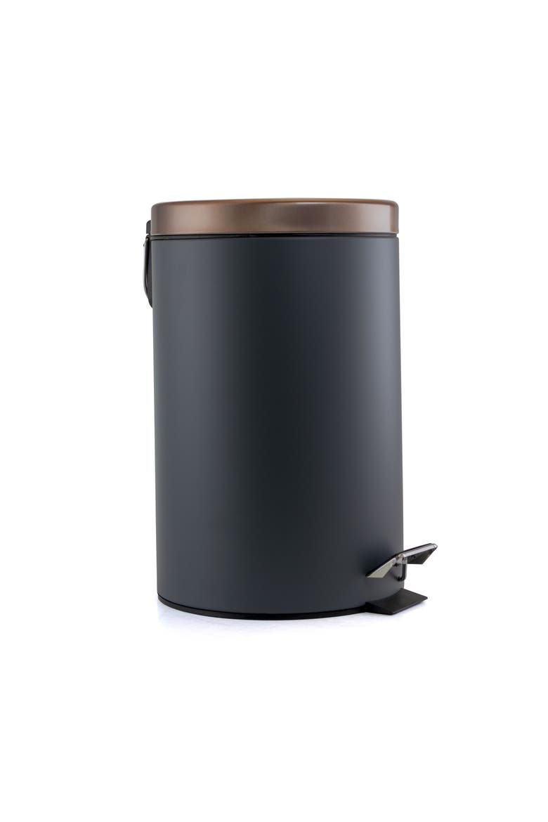1.5 Gallon Stylish Grey and Copper Soft Pedal Office, Kitchen and Bathroom Trash Bin, Main, color, Copper