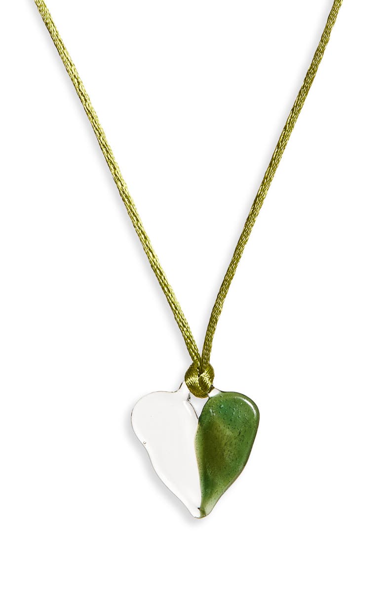 CAFE FORGOT x Alterita Glass Heart Pendant Necklace, Main, color, 