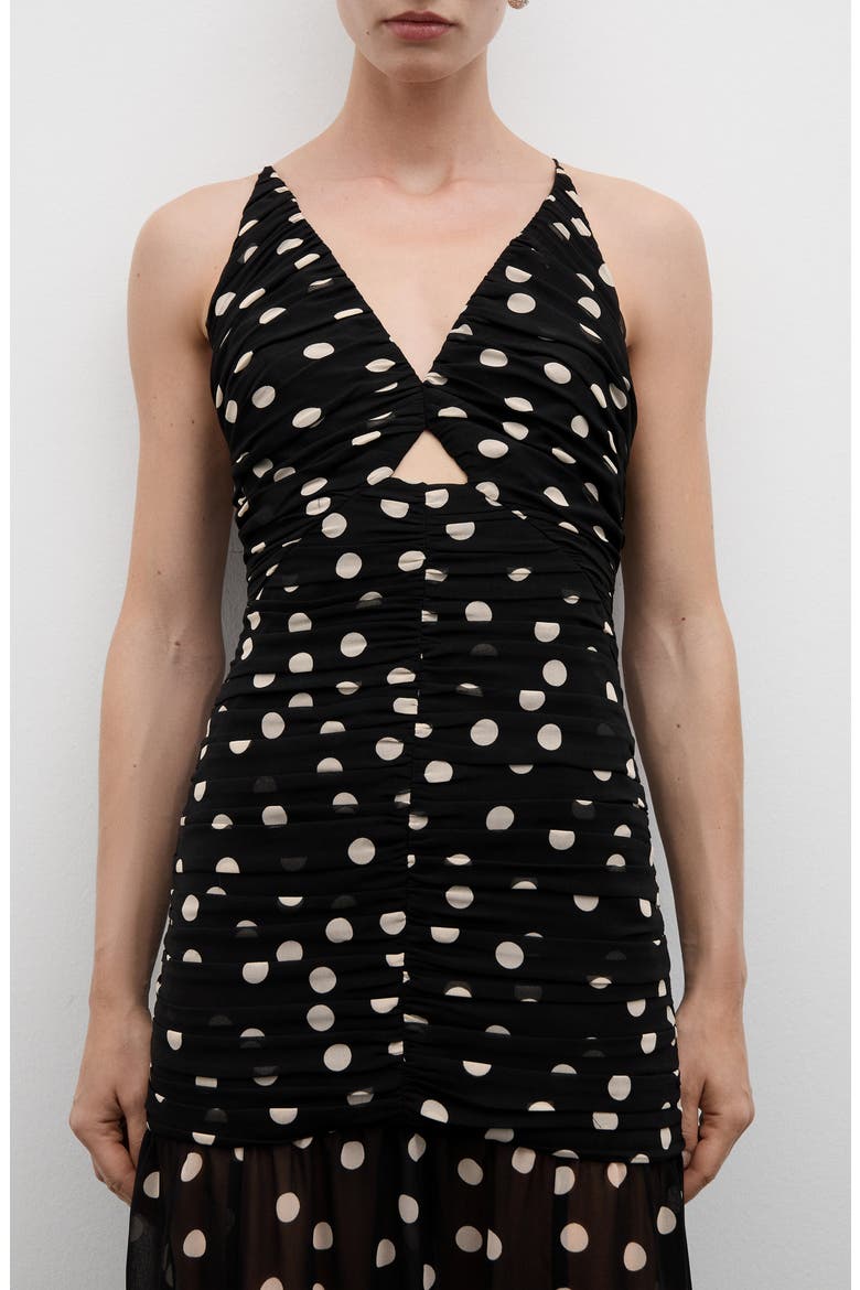 Polka Dot Maxi Dress, Alternate, color, BLACK