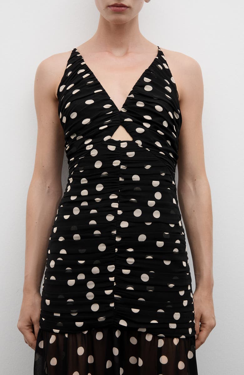 MANGO Polka Dot Maxi Dress, Alternate, color, 