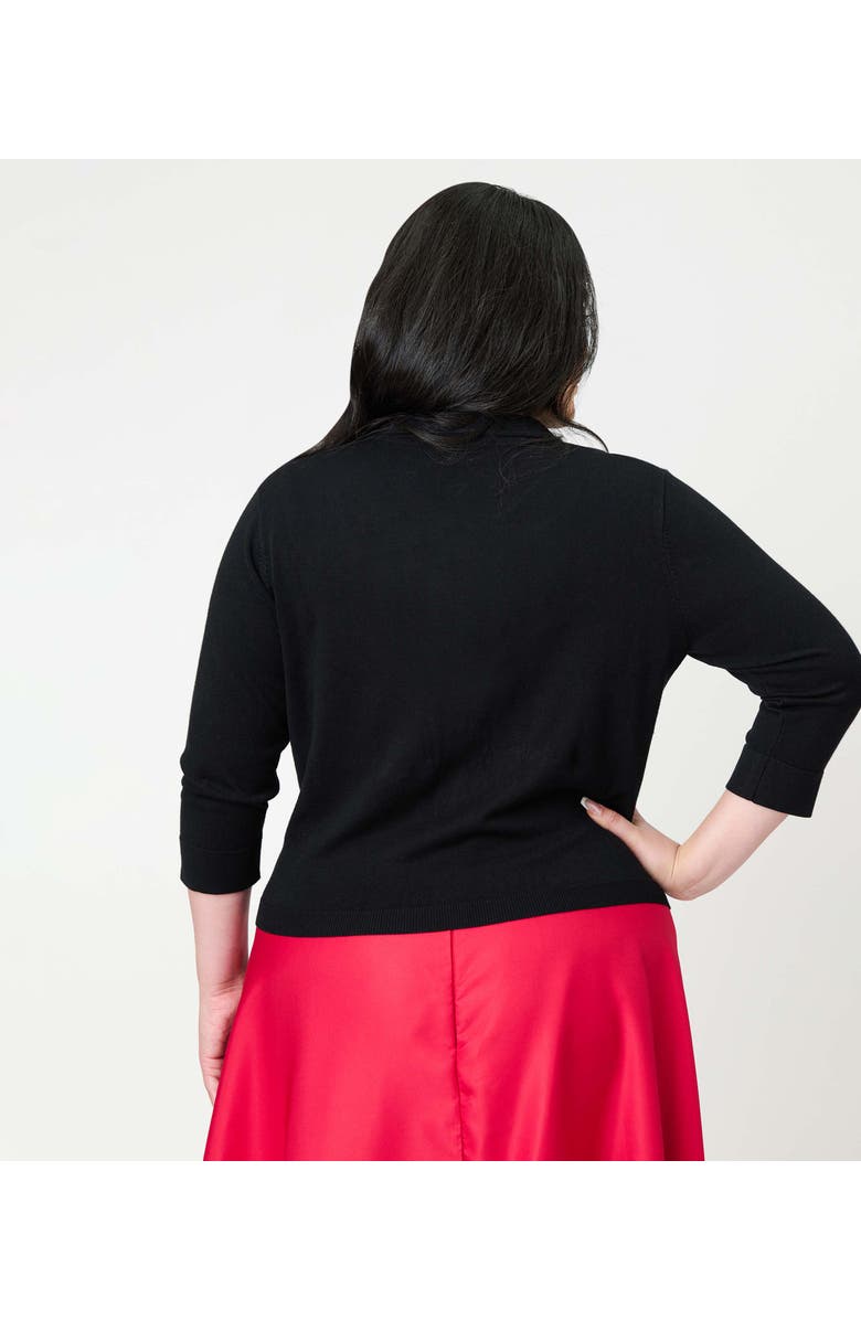 Unique Vintage Plus Size Embroidered Cardigan, Alternate, color, Black Diamond Accent