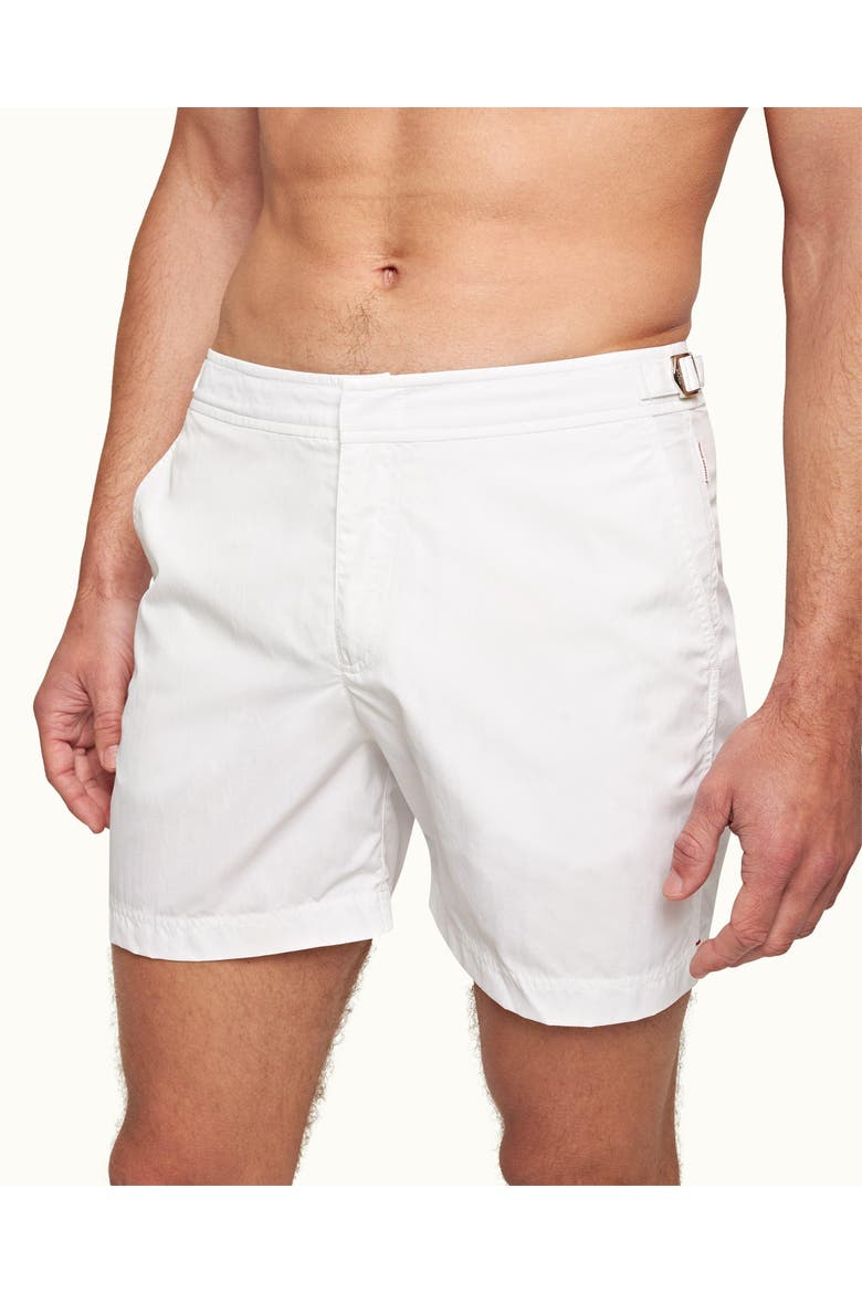Bulldog Mid-Length Swim Shorts, Alternate, color, White