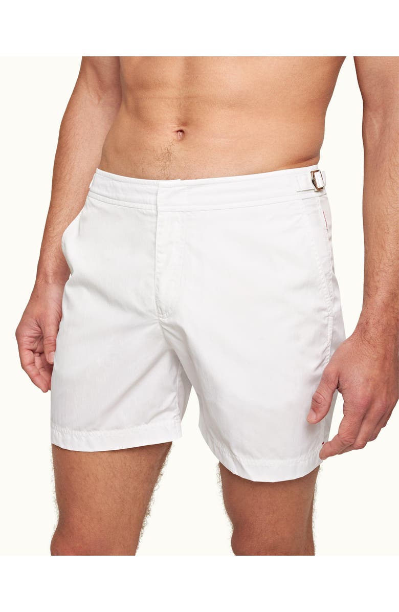 Orlebar Brown Bulldog Mid-Length Swim Shorts, Alternate, color, White