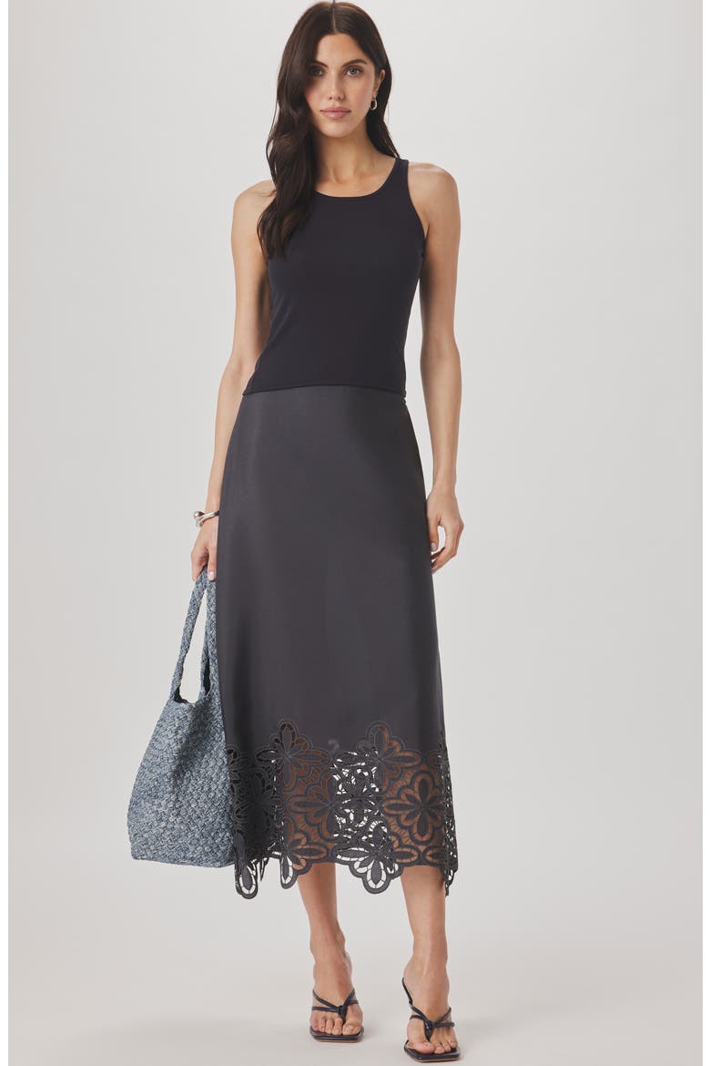 Pia Pinwheel Eyelet Midi Skirt, Alternate, color, LEAD GREY