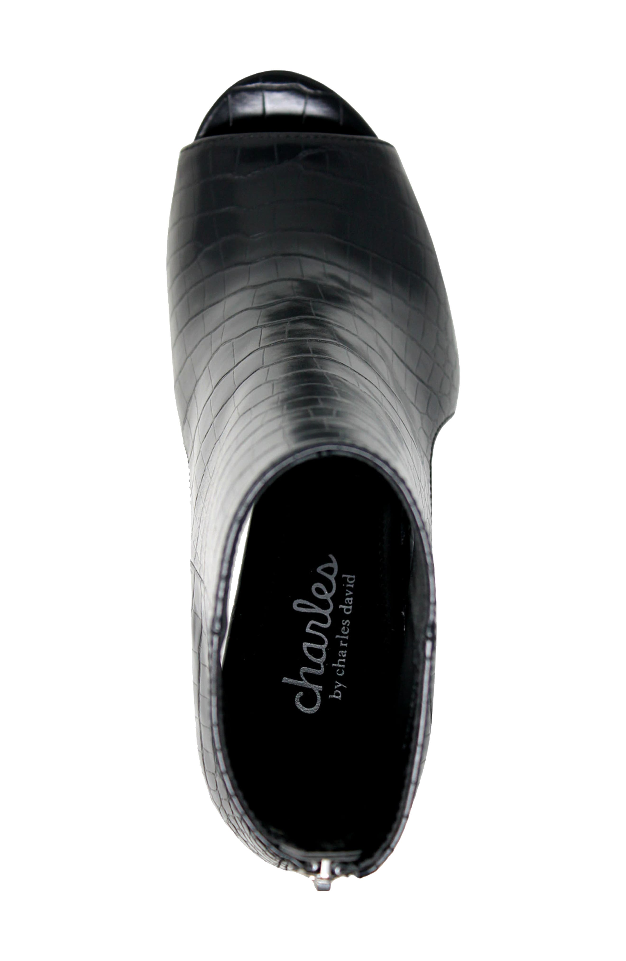 Charles by Charles David Fable Cutout Open Toe Bootie, Alternate, color, Black Croc Print