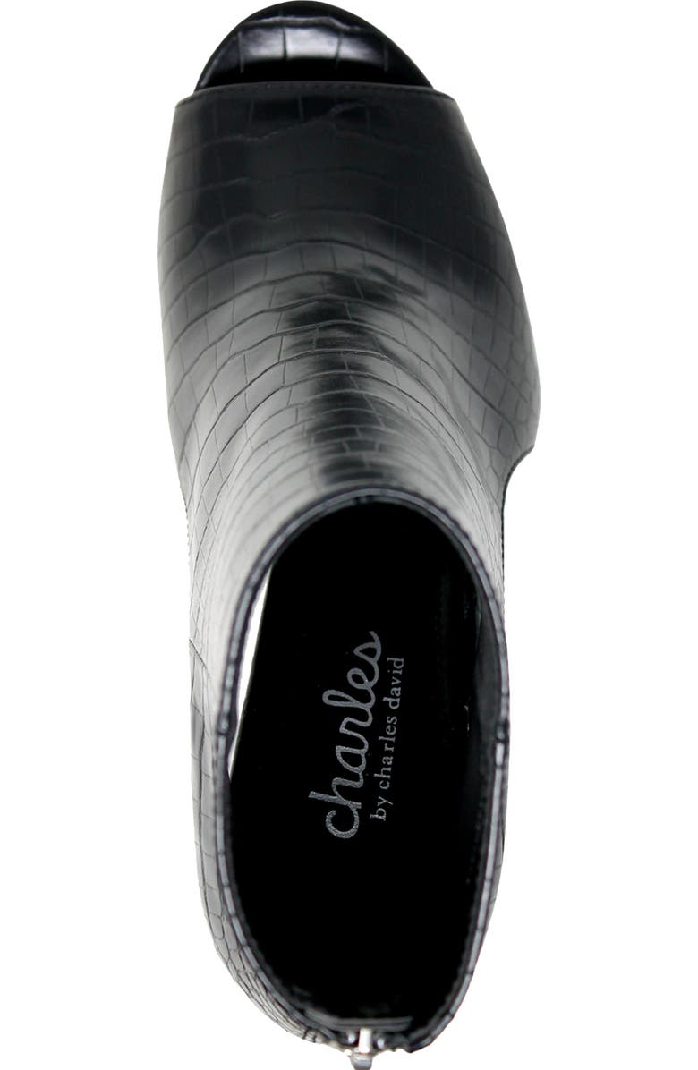 Charles by Charles David Fable Cutout Open Toe Bootie, Alternate, color, Black Croc Print