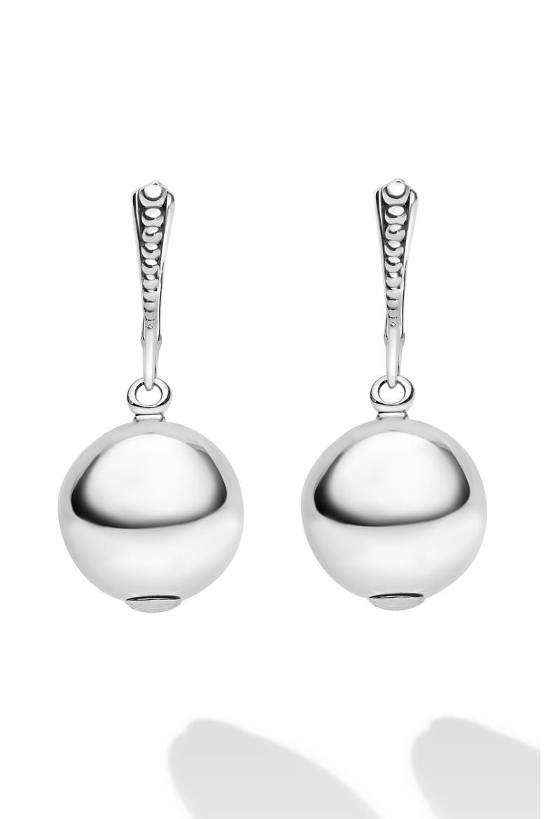 Caviar Bubbly Drop Earrings, Main, color, SILVER