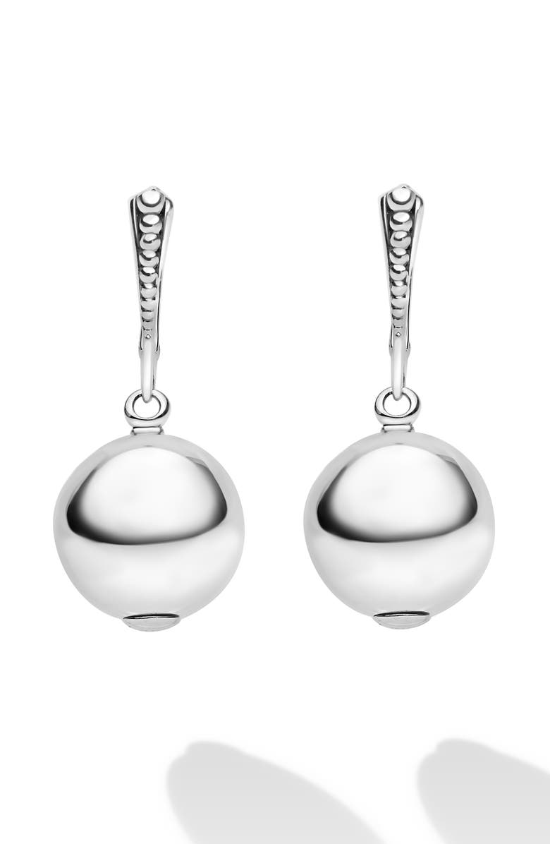 LAGOS Caviar Bubbly Drop Earrings, Main, color, Silver