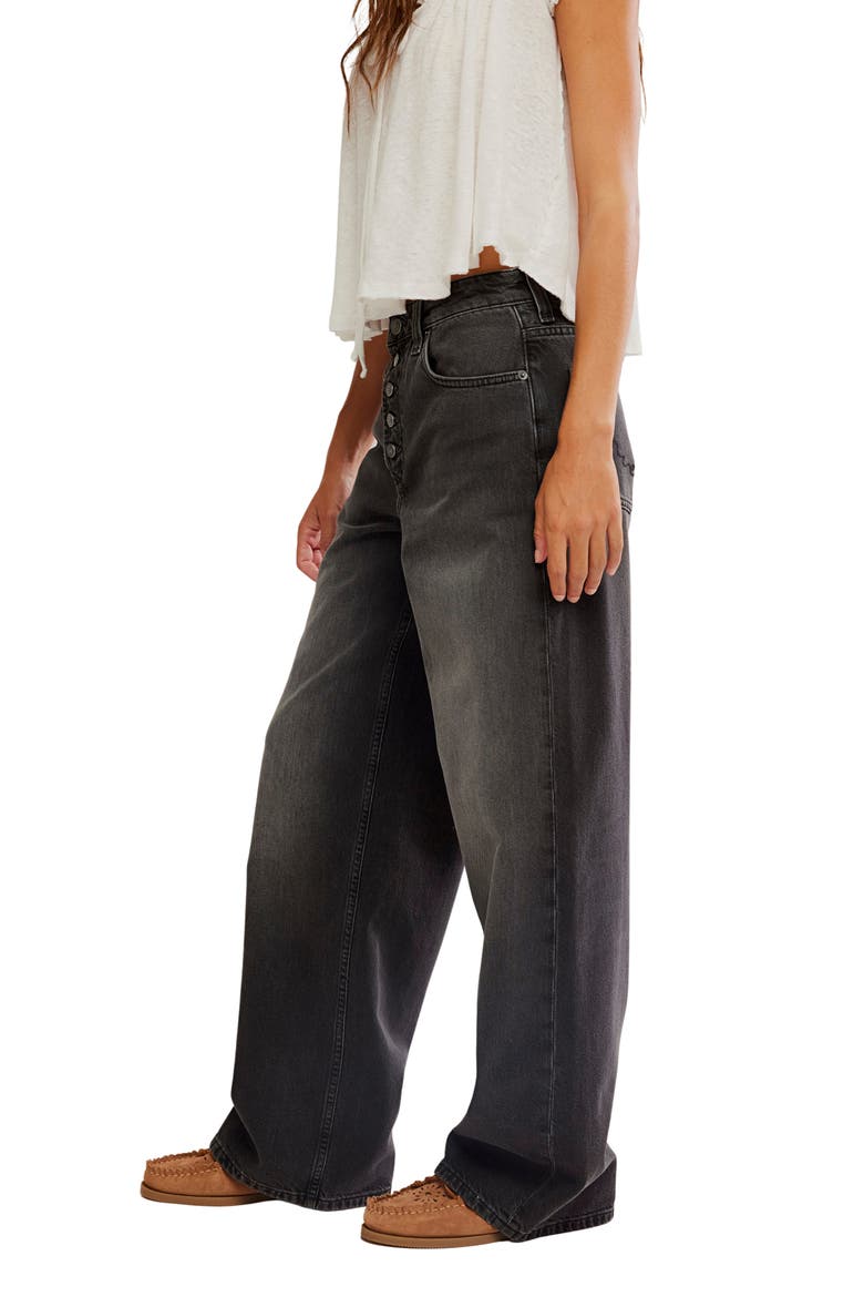 Nia Button Fly Wide Leg Jeans, Alternate, color, PARADISO