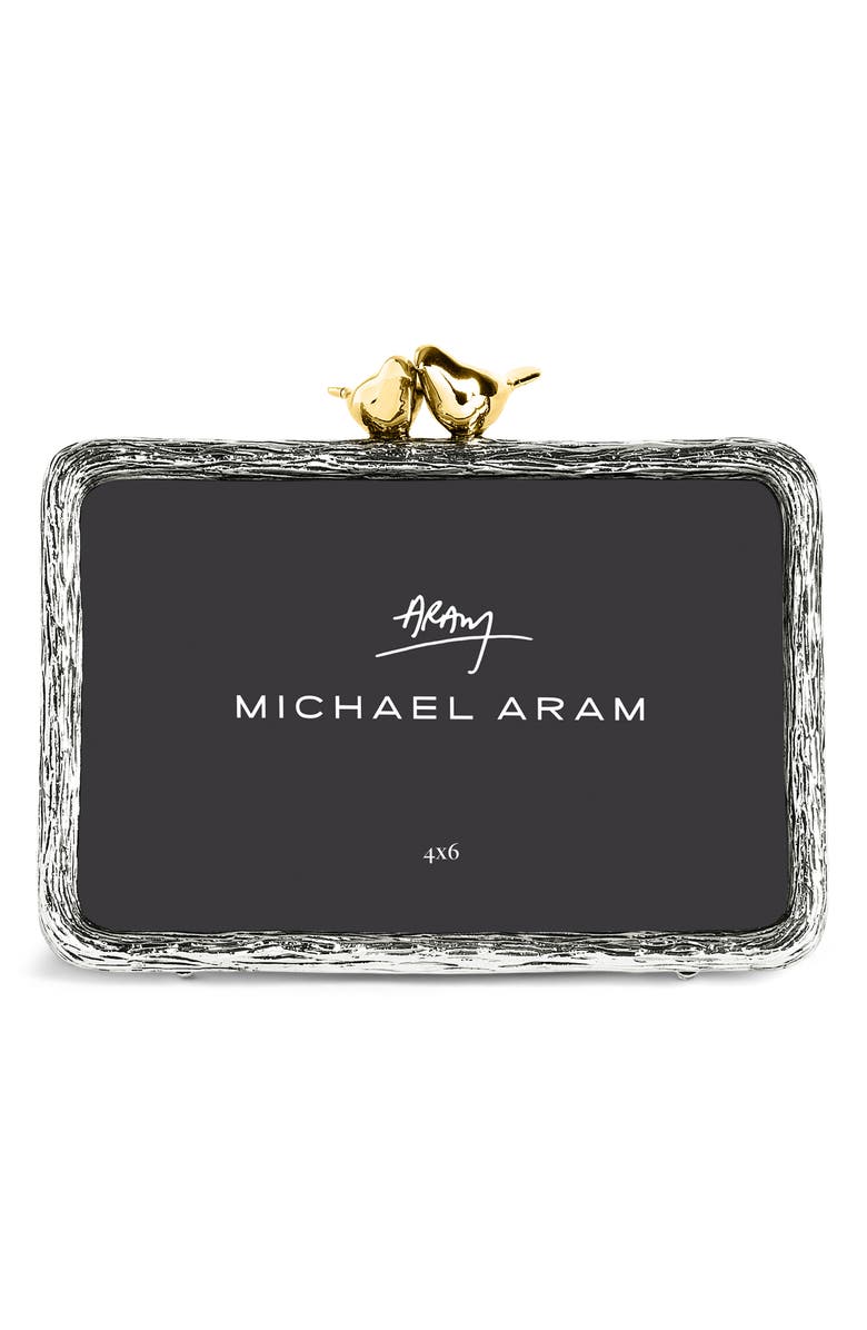 Michael Aram Lovebirds 4 x 6-Inch Picture Frame, Main, color, Silver/ Gold