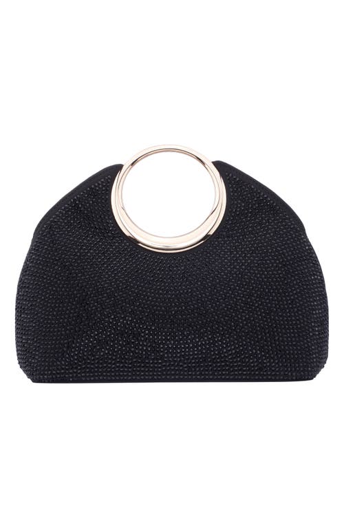 Nina Hannah Crystal Embellished Top Handle Bag In Black
