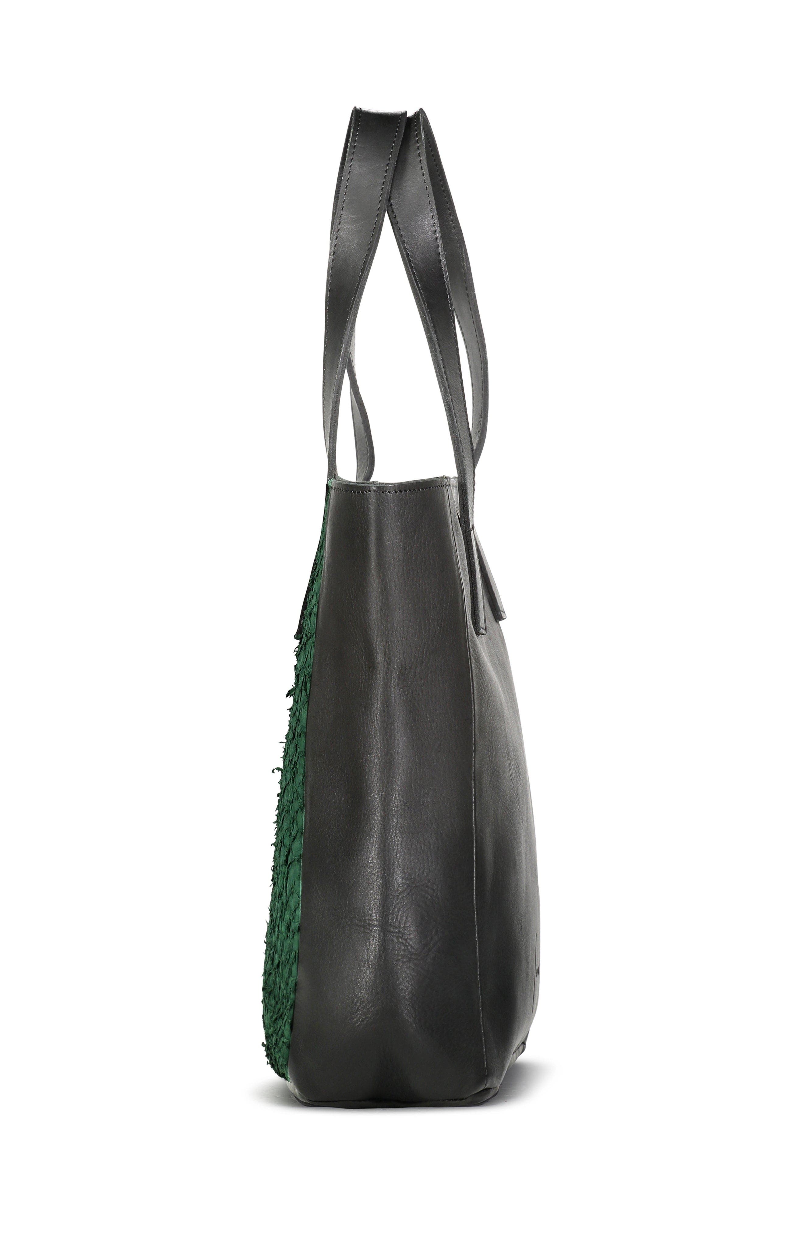 Sarep + Rose Maral Daily Leather Tote Crossbody Bag, Alternate, color, Black And Green