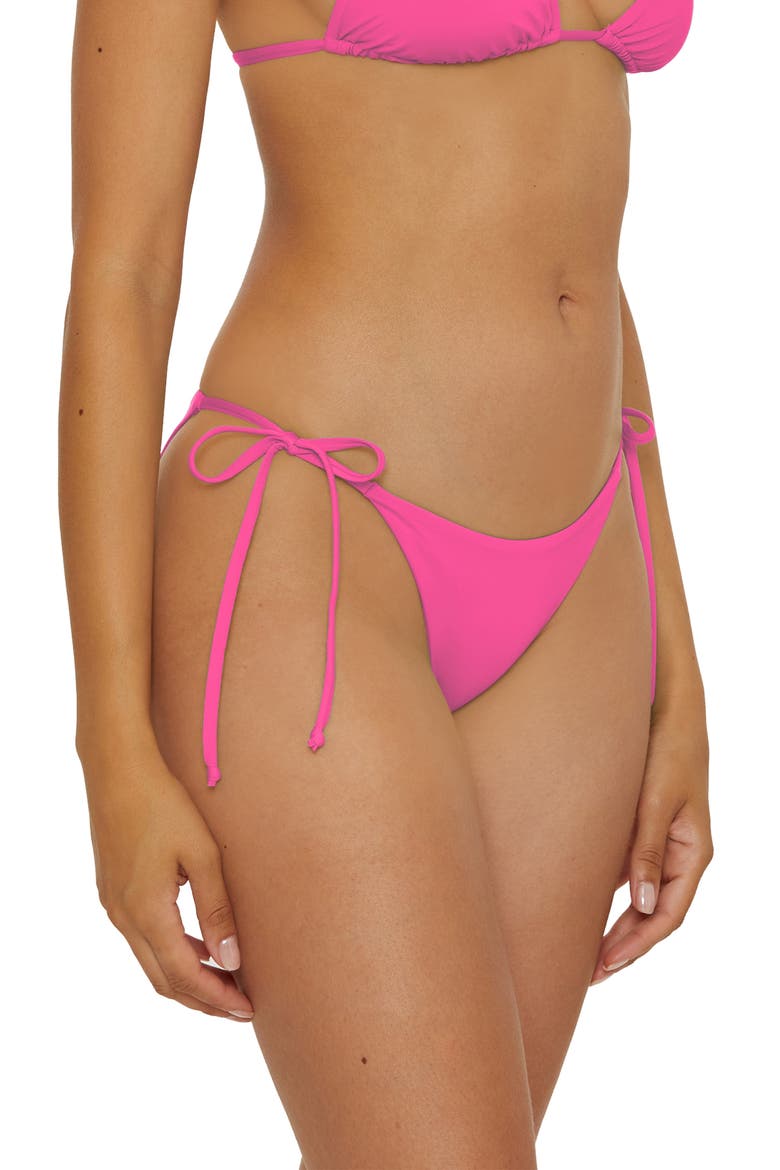 Color Code Side Tie Bikini Bottoms, Alternate, color, ROSE BERRY