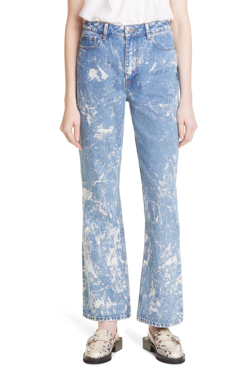 Ganni Organic Cotton Straight Leg Jeans, Main, color, 