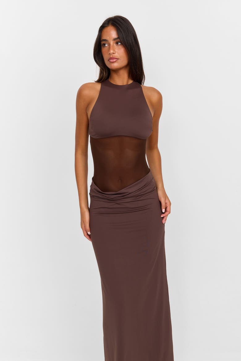 Nysa Maxi Dress, Alternate, color, Brown