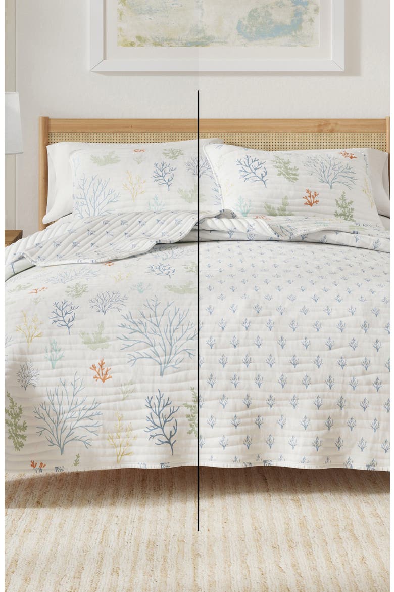 Colorful Coastal Coral Quilt Set, Alternate, color, PASTEL CORAL