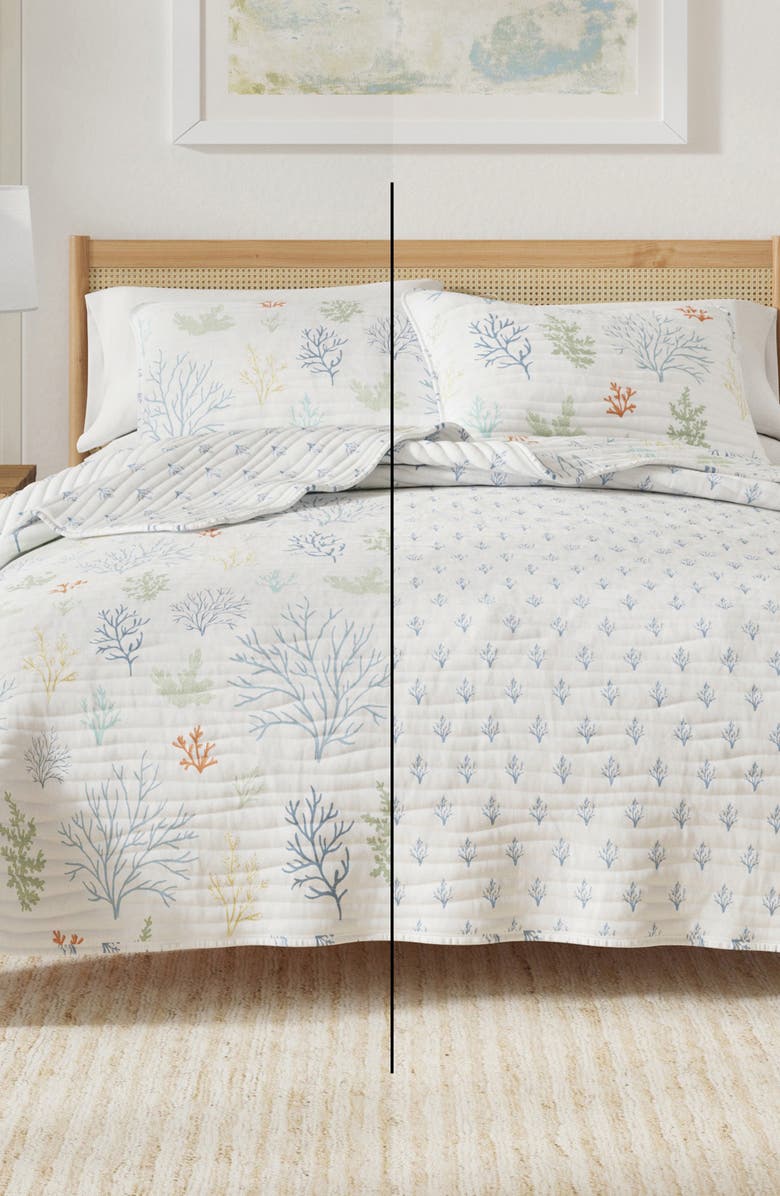 Woven & Weft Colorful Coral Quilt Set, Alternate, color, Pastel Coral