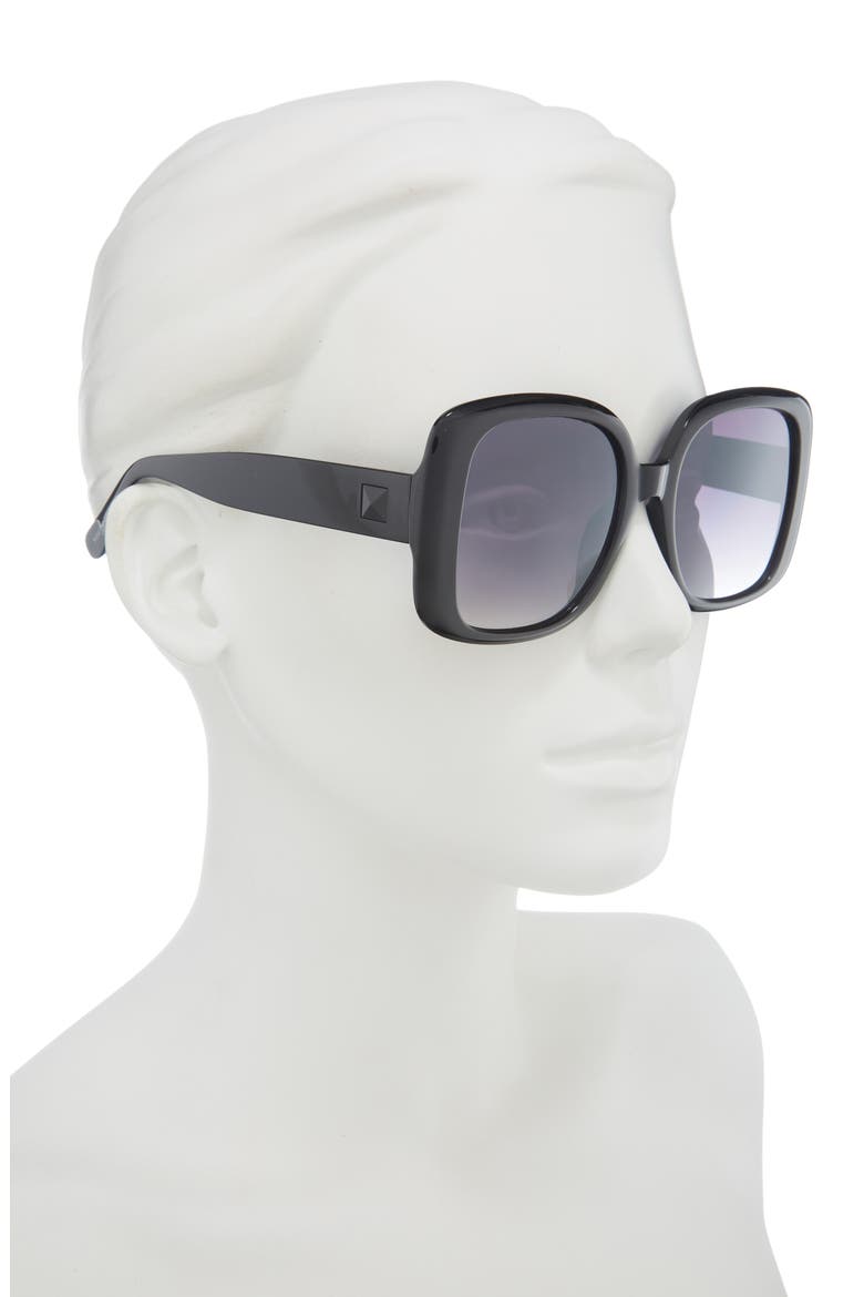 44mm Square Sunglasses, Alternate, color, BLACK