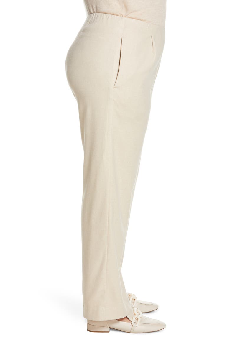 Flannel Pull-On Wide Leg Pants, Alternate, color, LIGHT OAT