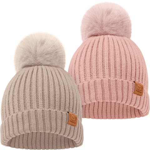 2-Pack Pom Knitted Beanie