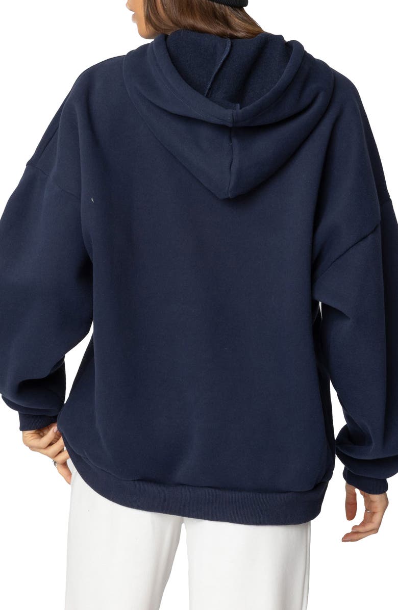 EDIKTED Brasil Oversize Hoodie, Alternate, color, Navy