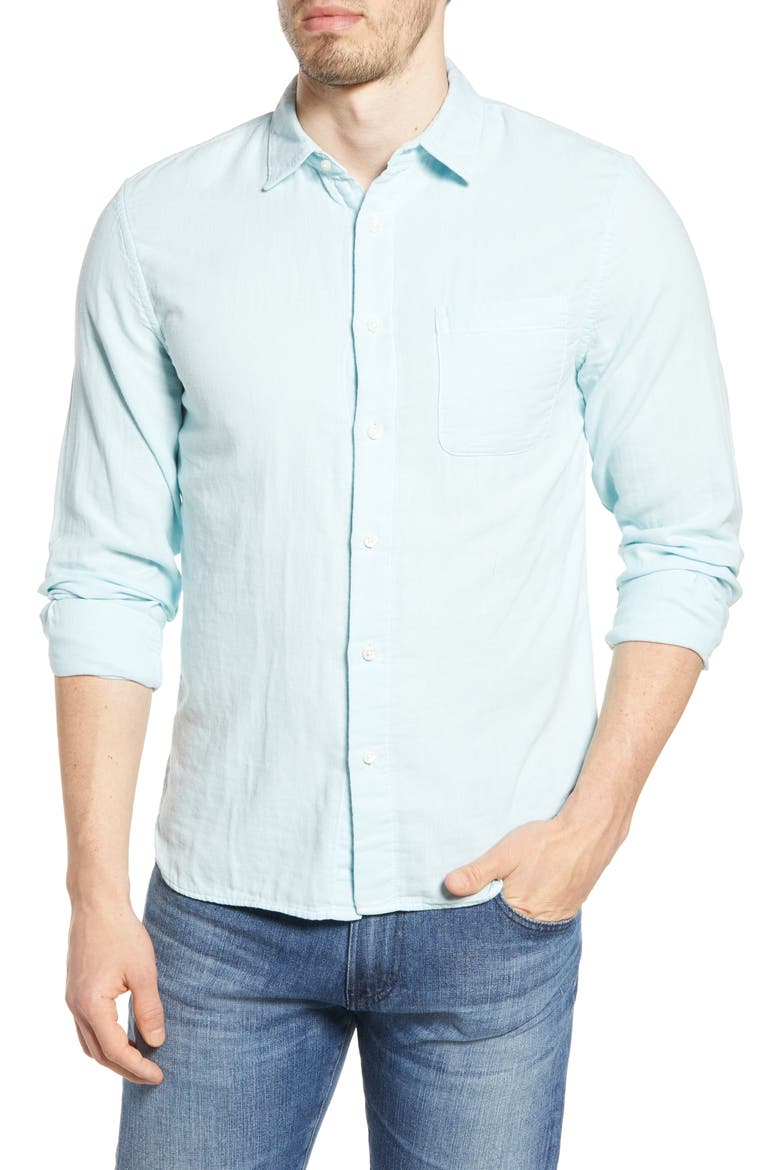 The Ripper Button-Up Organic Cotton Gauze Shirt, Main, color, AQUA BLUE