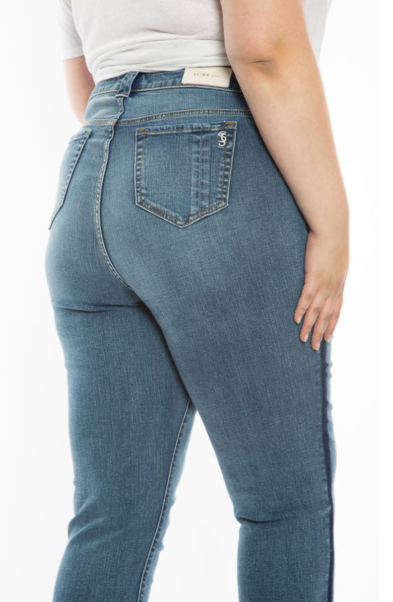 SLINK Jeans High Waist Release Hem Boyfriend Jeans, Alternate, color, Kamila