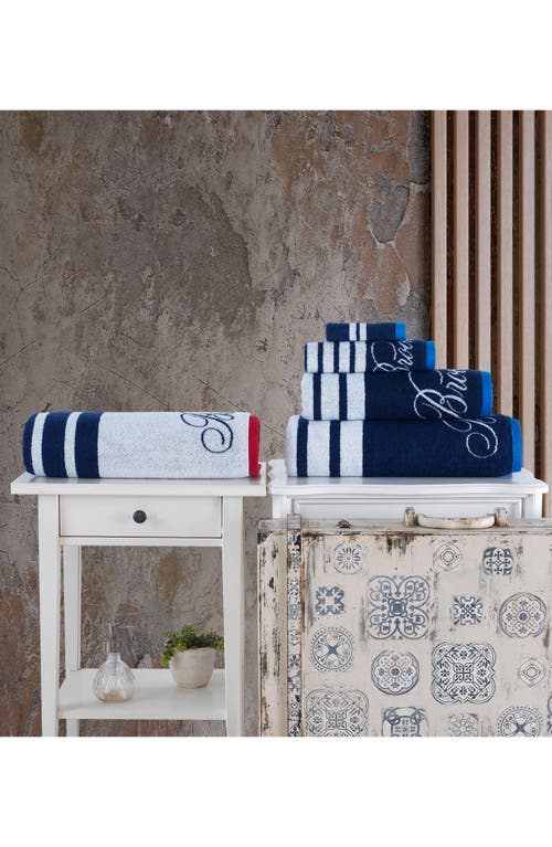 Brooks Brothers Nautical Blanket Stripe 2-pack Turkish Cotton Bath Sheets In White