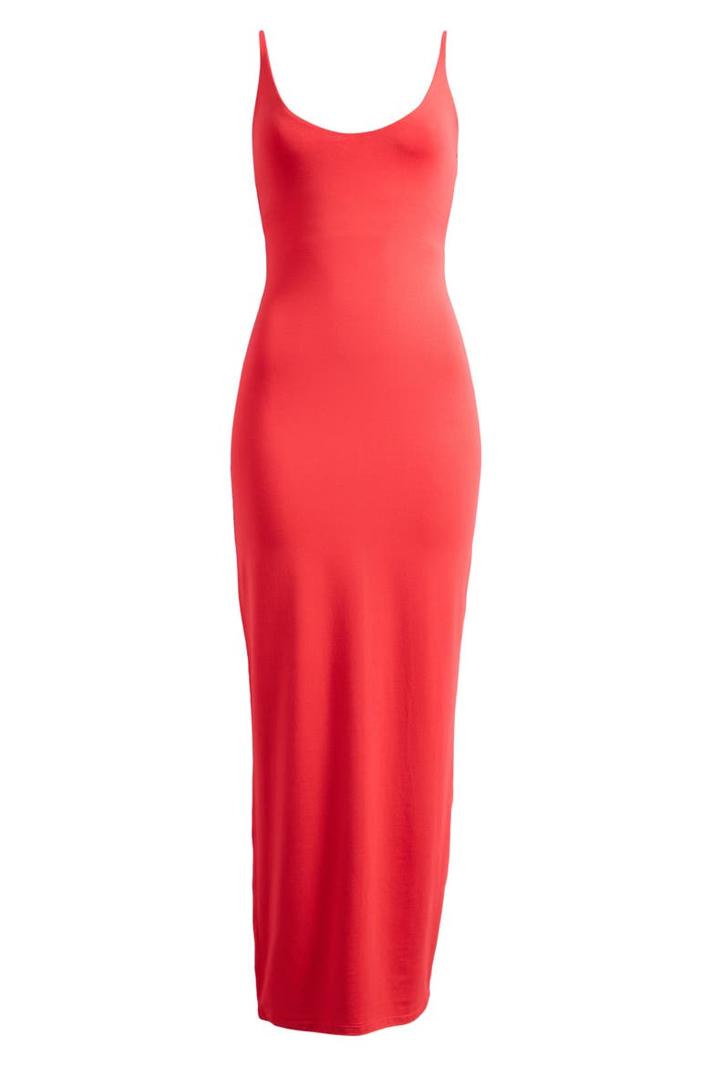 Smooth Lounge Skimpy Scoop Neck Maxi Dress, Main, color, CARMINE