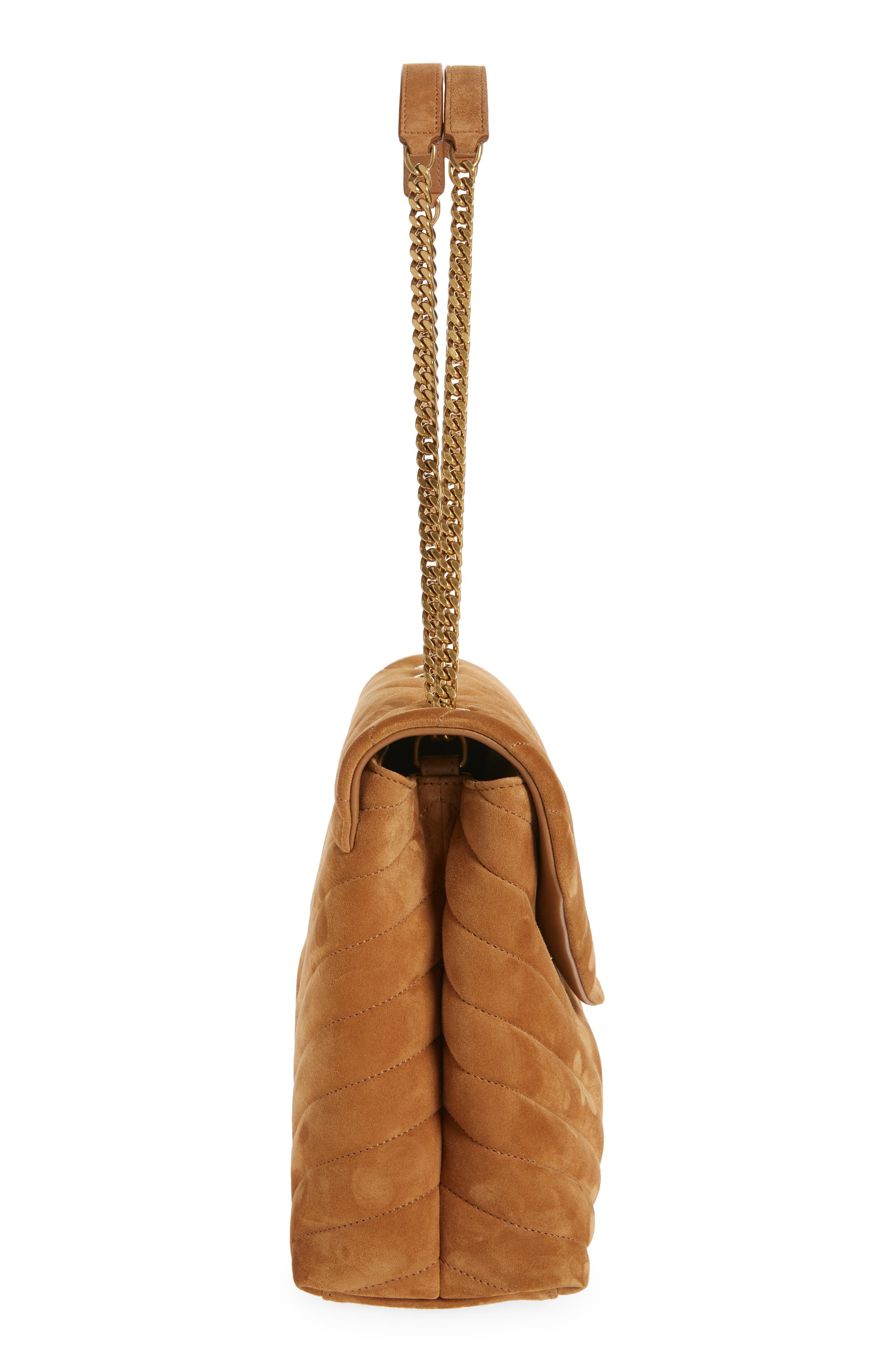 Saint Laurent Medium LouLou Quilted Suede Shoulder Bag, Alternate, color, 