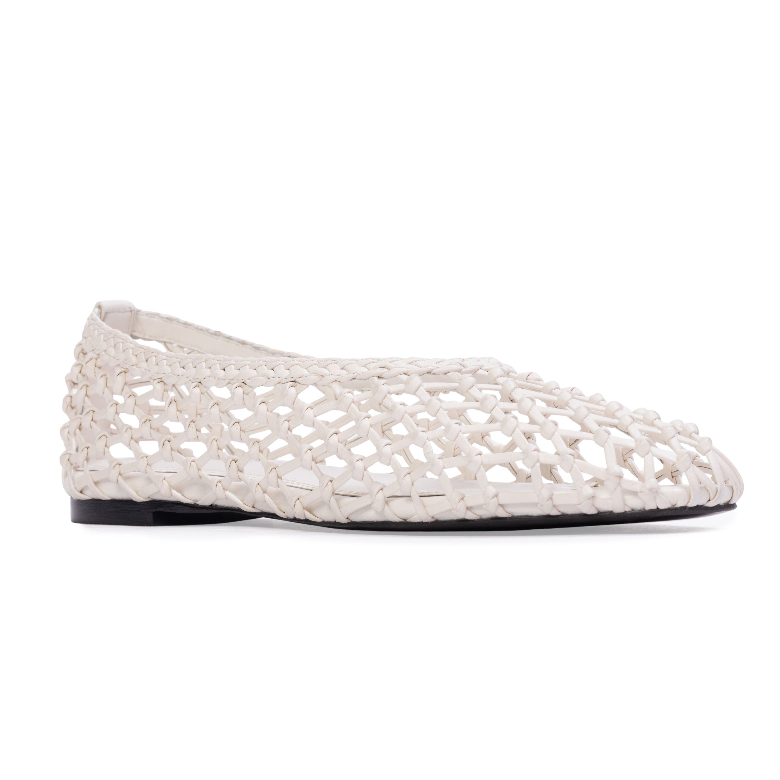 BLACK SUEDE STUDIO Sonia Flat, Alternate, color, Coconut Leather