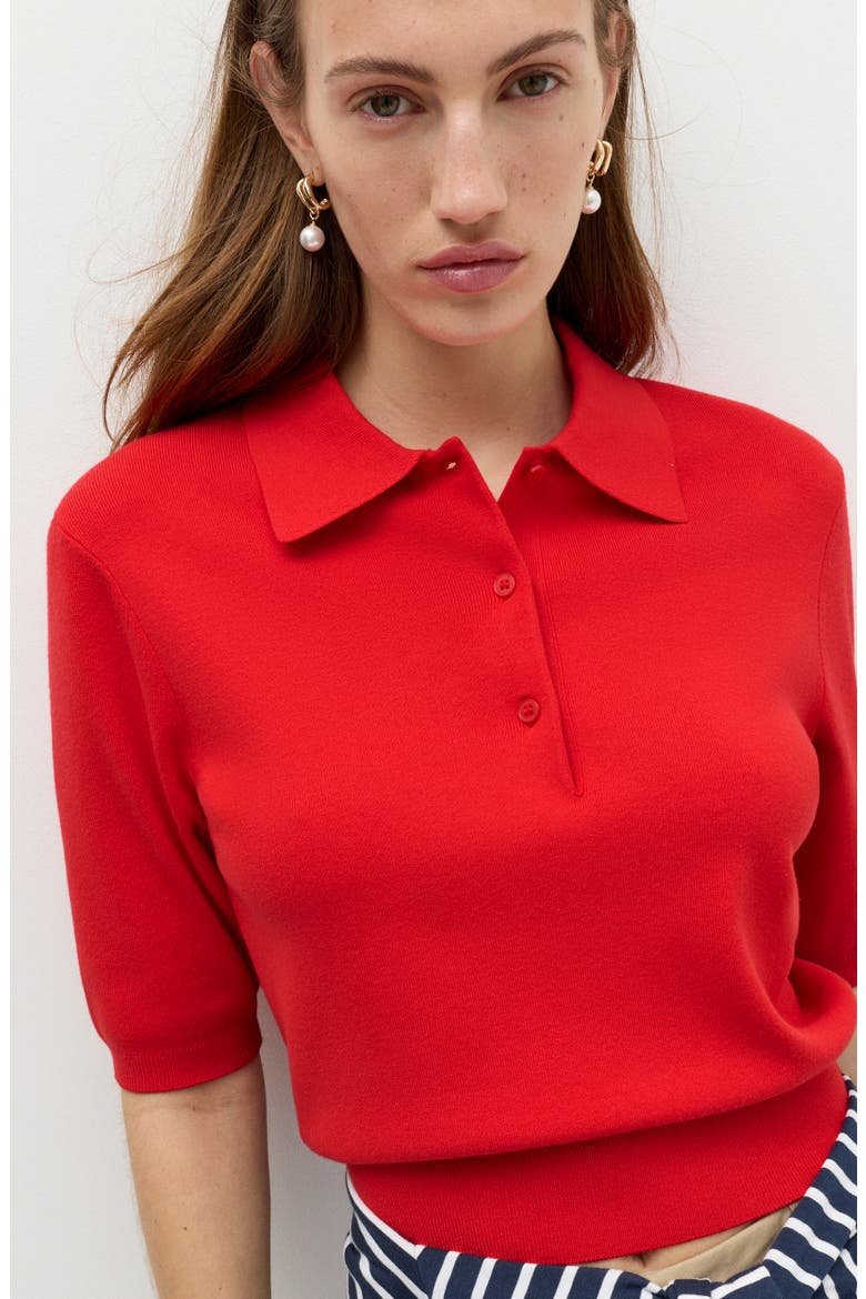 Polo Sweater, Alternate, color, CHILLI RED