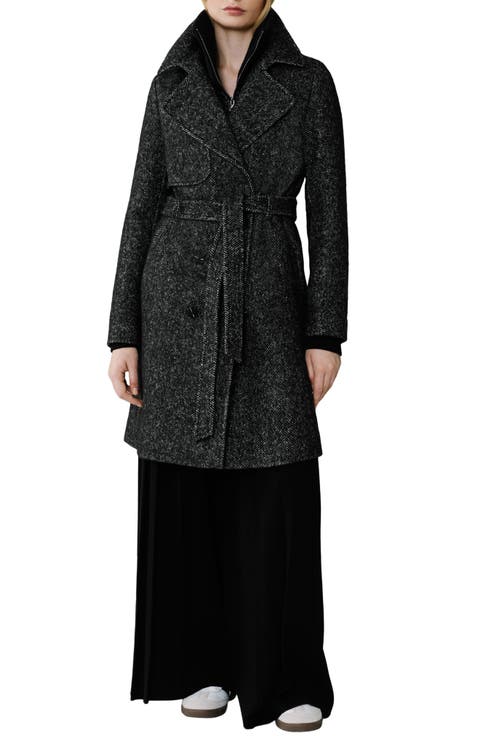 Fabianne Belted Wool Blend Coat