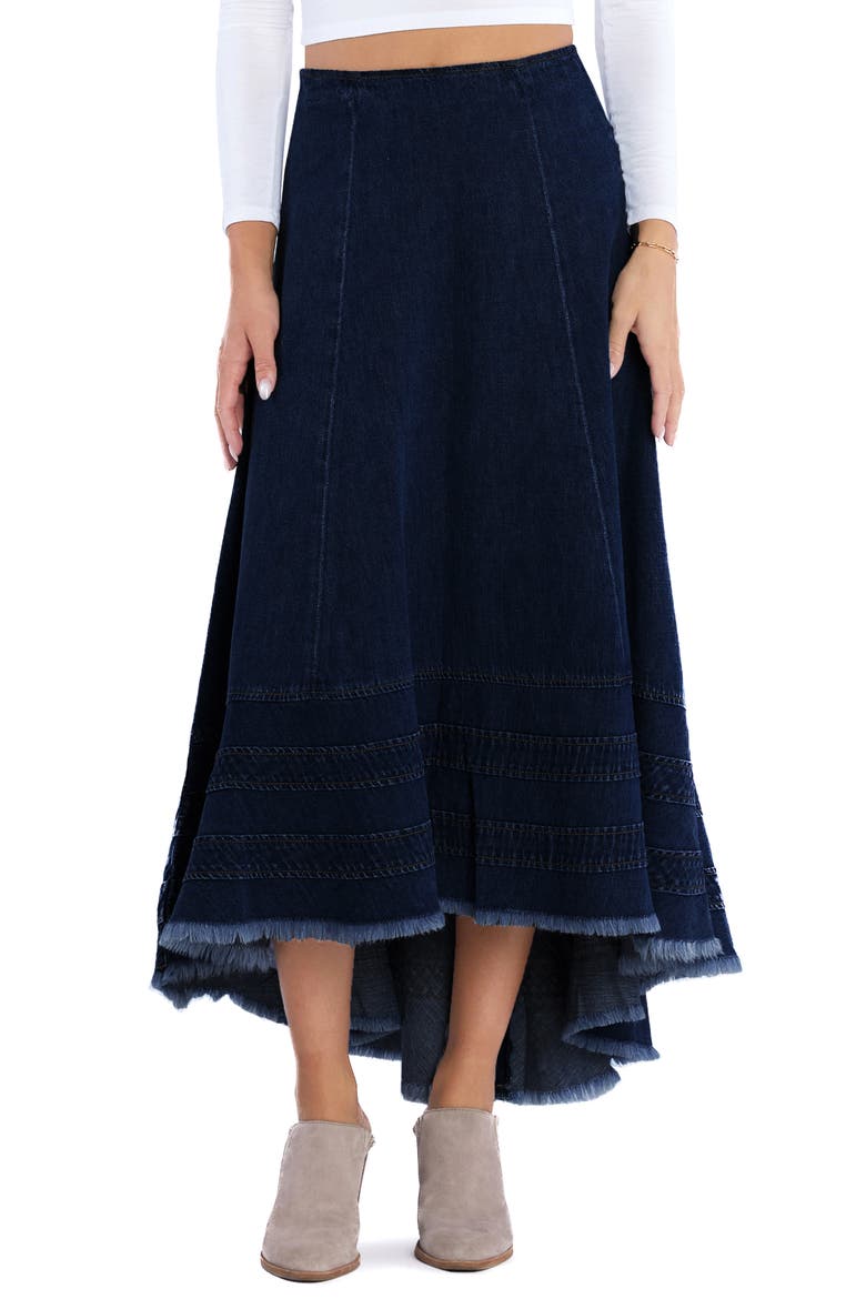 Heavenly Denim Maxi Skirt, Main, color, HEAVENLY BLUE