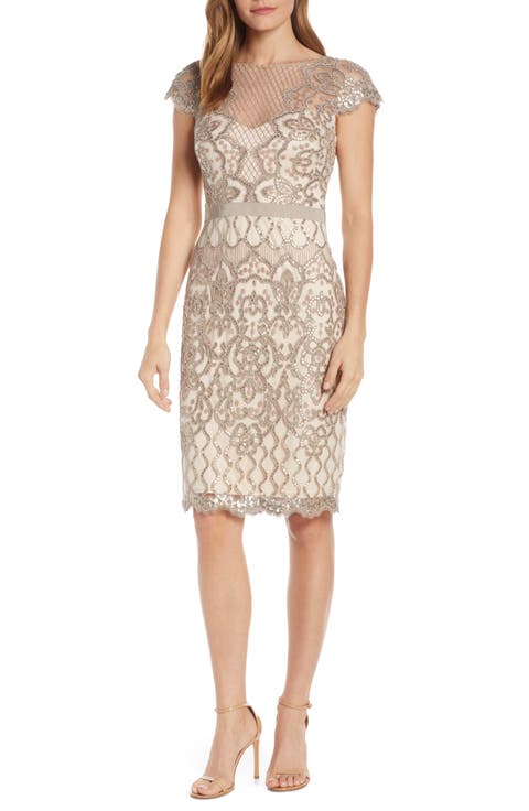 Sequin Lace Body-Con Cocktail Dress