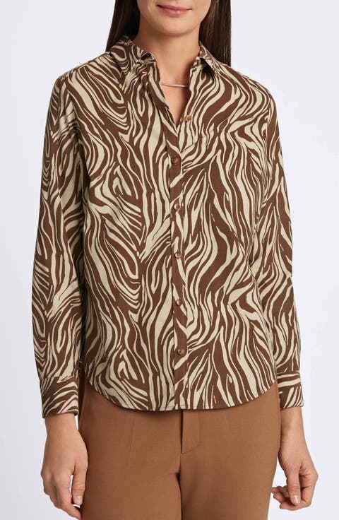 Haven Zebra Corduroy Button-Up Shirt