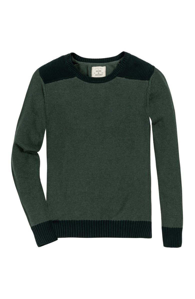 Hope & Henry Men's Organic Shoulder Detail Crew Neck Sweater, Alternate, color, 