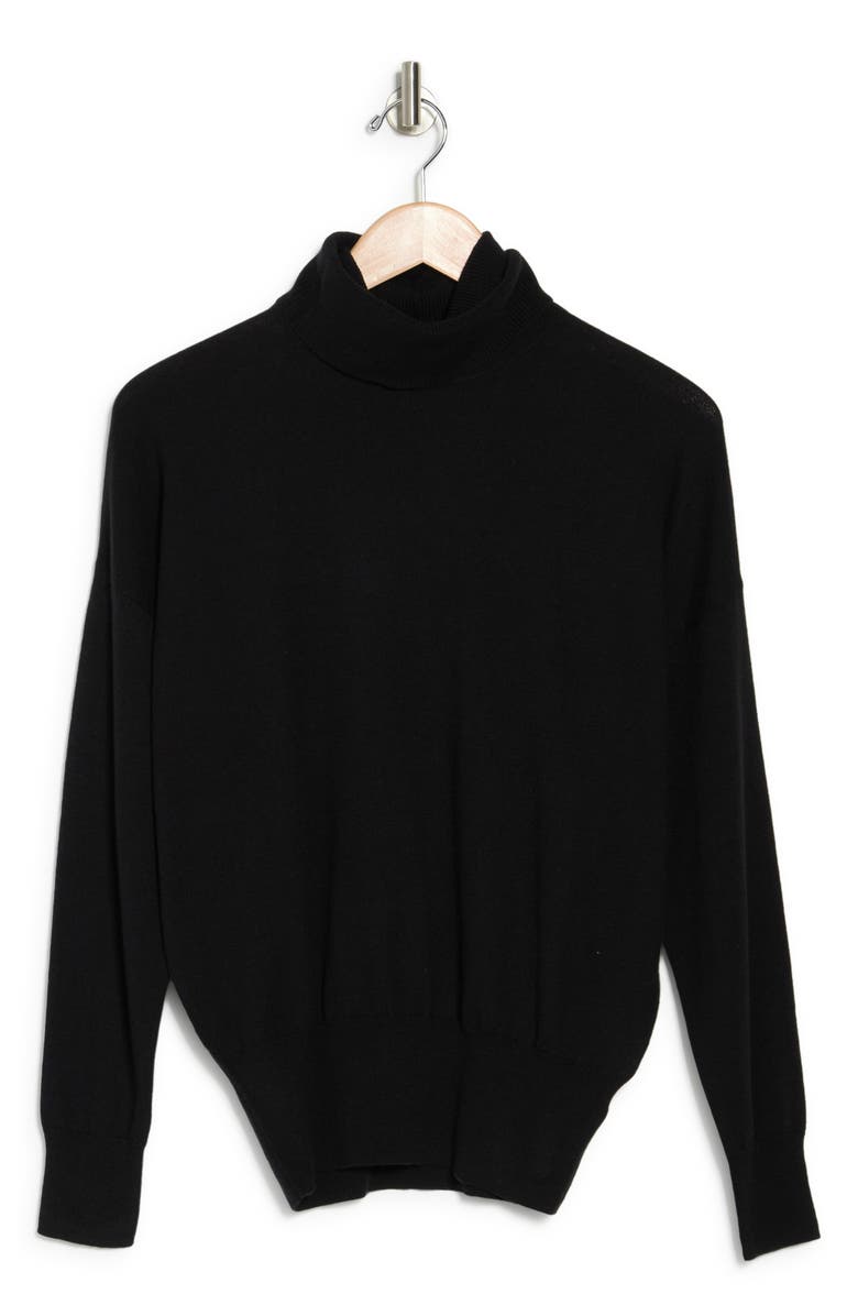 Madewell Oak Turtleneck Wool Blend Sweater, Alternate, color, True Black