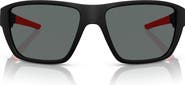 Scuderia Ferrari 61mm Polarized Rectangular Sunglasses