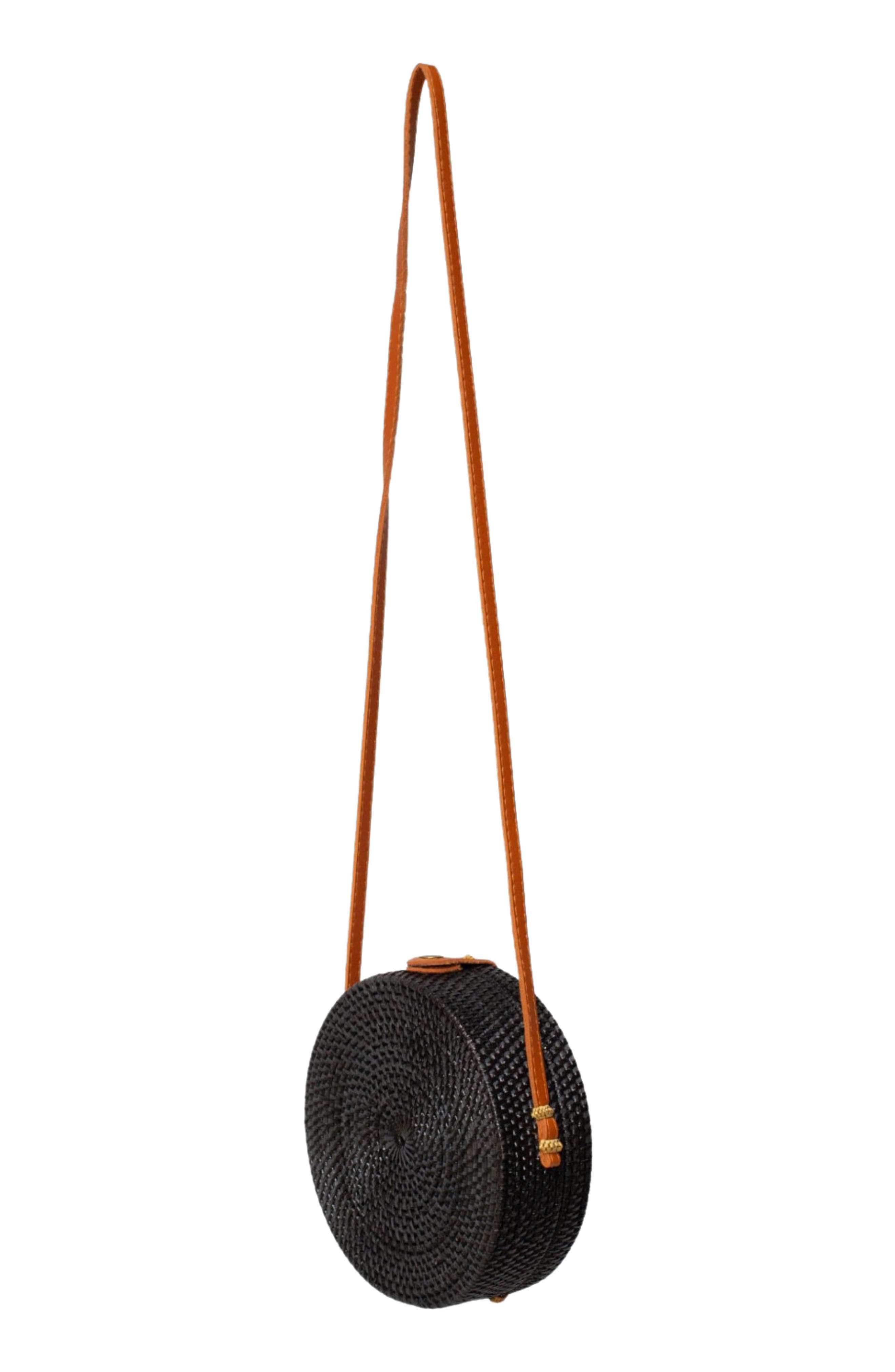 Jelavu Ata Bali Rattan Canteen Crossbody Bag, Alternate, color, Black