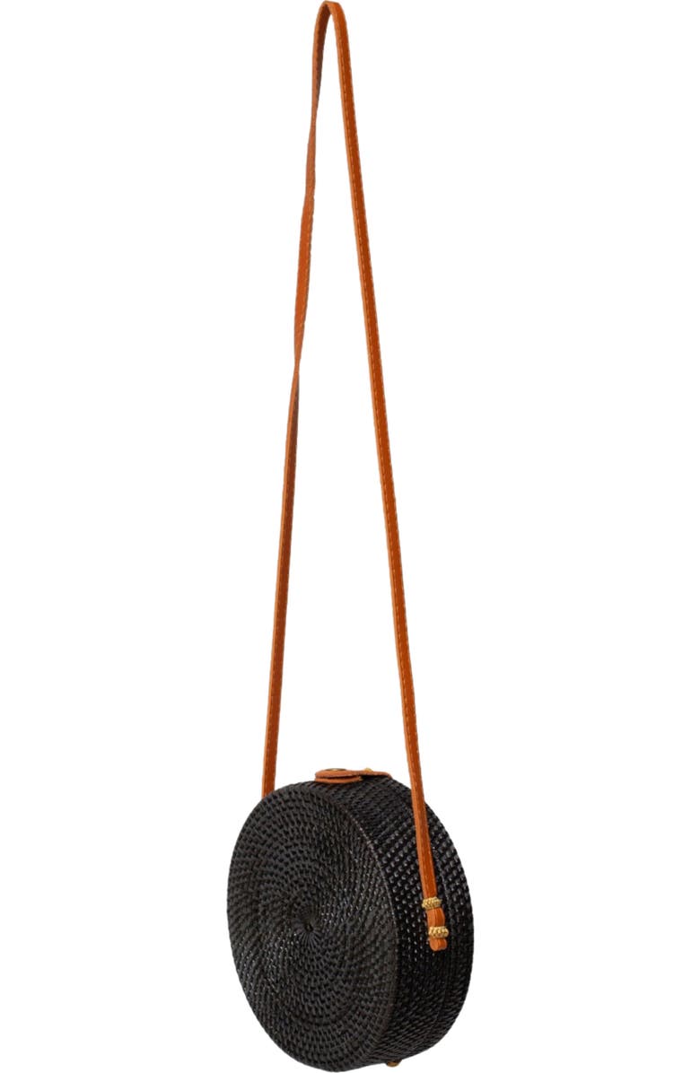 Jelavu Ata Bali Rattan Canteen Crossbody Bag, Alternate, color, Black
