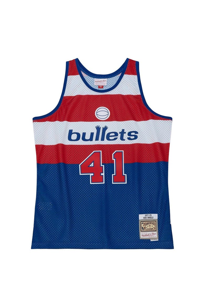 Men's Mitchell & Ness Wes Unseld Blue Washington Bullets 1977/78 Hardwood Classics Swingman Jersey, Alternate, color, Blue