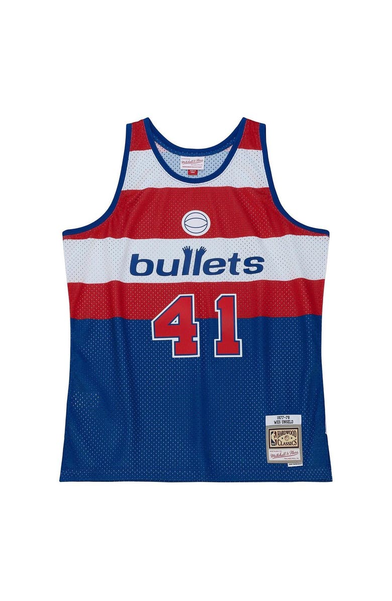 Mitchell & Ness Men's Mitchell & Ness Wes Unseld Blue Washington Bullets 1977/78 Hardwood Classics Swingman Jersey, Alternate, color, Blue